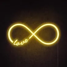 BPA love infinity Neon Light, Love, Romantic, Valentine, Yellow, LED, 90x45 cm