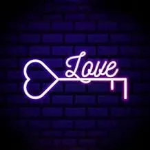 BPA Love ضوء النيون، عيد الحب، الحب، أرجواني، LED، 60x30 سم