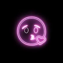 BPA Kisses Emoji Neon Light، Emoji، وسائل التواصل الاجتماعي، الحب، أرجواني، LED، 30x30 سم