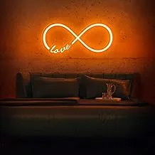 BPA love infinity Neon Light، Love، Romance، Valentine، Orange، LED، 90x45 سم