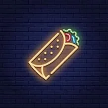 BPA Burritos Neon Light، وجبة خفيفة، طعام، متعدد الألوان، LED، 40x40 سم