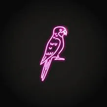 BPA Parrot Neon Light, Birds, Kids Room, Pink, LED, 35x35 cm