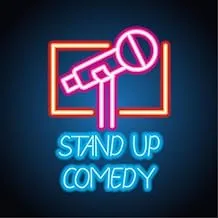 BPA Stand Up Comedy ضوء نيون، مرح، ليلي، متعدد الألوان، LED، 70x70 سم