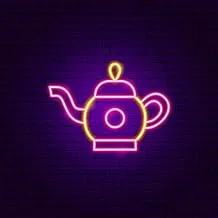 إبريق شاي BPA بإضاءة نيون، مقهى، منزل، متعدد الألوان، LED، 50x40 سم