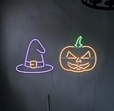 BPA Halloween Neon Light، مرعب، ليلي، حفلة، متعدد الألوان، LED، 80x50 سم