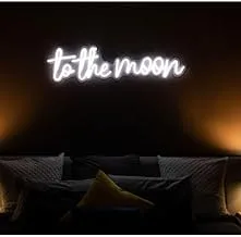 BPA To The Moon Neon Light, Love, Friendship, Romantic, Relationship, Living Room, White, LED, 80x25 cm