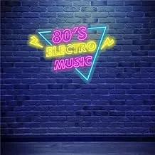 BPA 80'S Electro Music Neon Light, Music Style, Music Studio, Musicians, Multicolour, LED, 65x65 cm