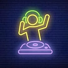 BPA Dj Man Neon Light, Bar, Dj Party, Disco, Multicolour, LED, 45x90 cm