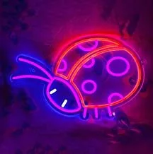 BPA Beetle Neon Light, Infestation, Kids Room, Multicolour, LED, 50x40 cm