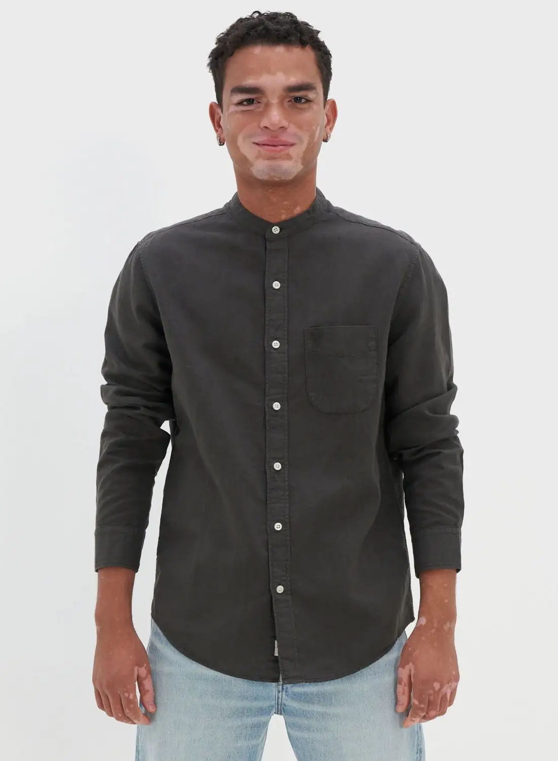 American Eagle Band Collar Regular Fit Shirt