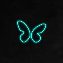 BPA Butterfly Neon Light, Kids Room, Tenderness, Insect, Turquoise, LED, 55x45 cm