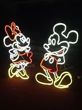 BPA Mickey Mouse, and Minnie Mouse Neon Light, Kids Room, Cartoon, Animem, Birthday Party, Multicolour, LED, 100x100 cm