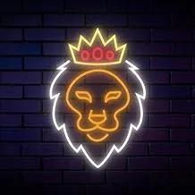 BPA Lion King ضوء نيون، غرفة الأولاد، غرفة الألعاب، متعددة الألوان، LED، 40x50 سم