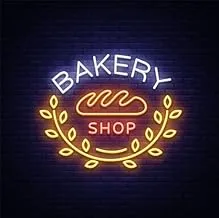 BPA Bakery Shop ضوء نيون، خبز، معجنات، متعدد الألوان، LED، 70x70 سم