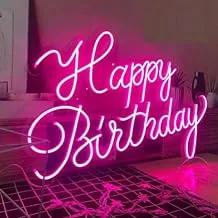 BPA Happy Birthday Neon Light, Birthday Party, Pink, LED, 80x60 cm