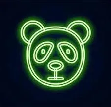 BPA Panda Neon Light, Animals, Kids Room, Astronomical, Multicolour, LED, 50x50 cm