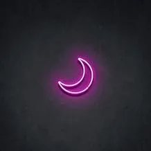 BPA Crescent moon Neon Light, Moon, Kids Room, Pink, LED, 30x30 cm