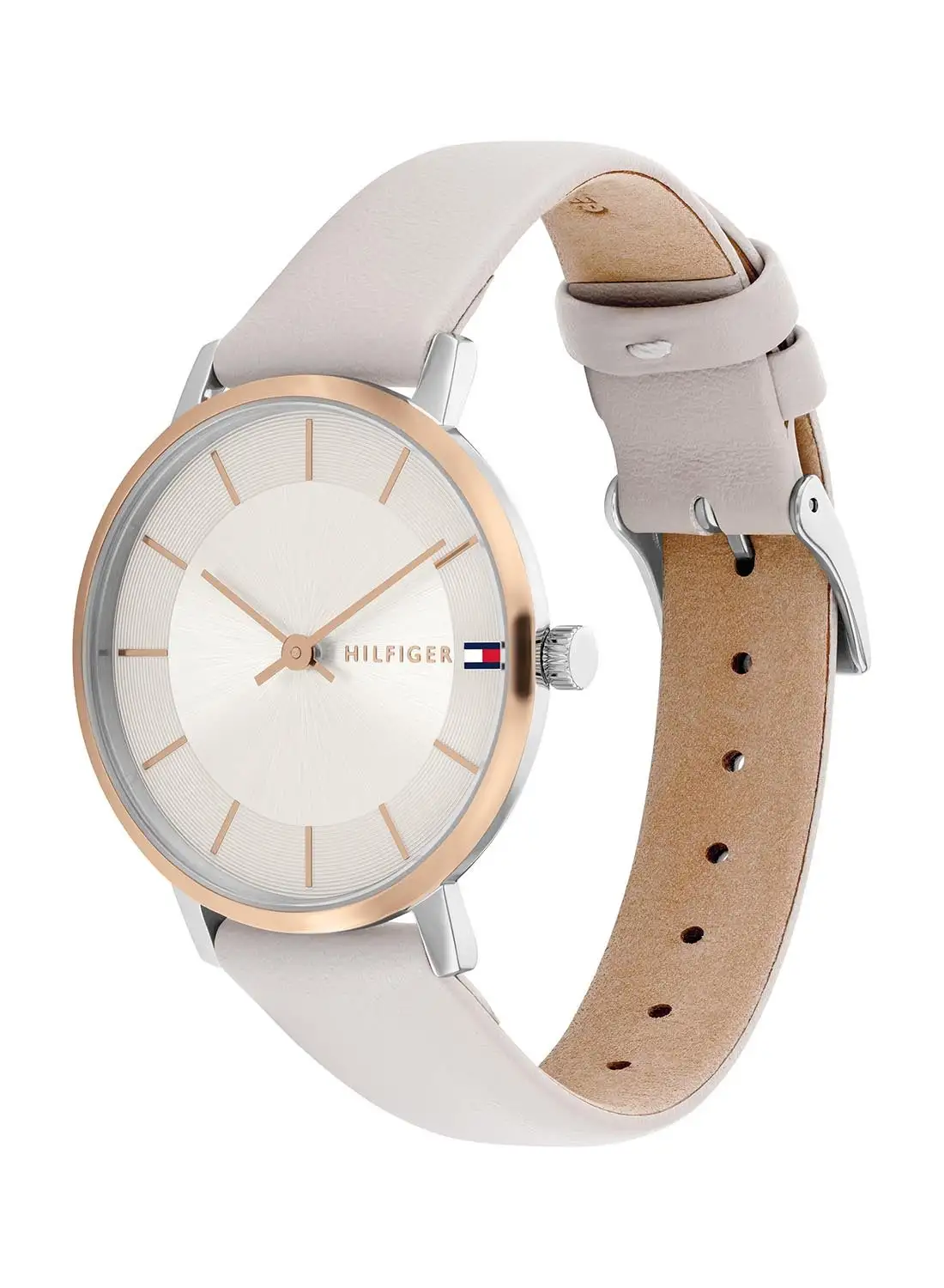 TOMMY HILFIGER Women's Analog Round Shape Leather Wrist Watch 1782671 - 35 Mm