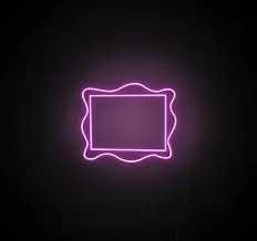 BPA Frame Neon Light, Picture Frame, Wall Décor, Pink, LED, 25x20 cm