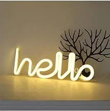 BPA LED Neon Night Light, Decor, Warm Yellow, Combination, 1-piece, 40x15 cm