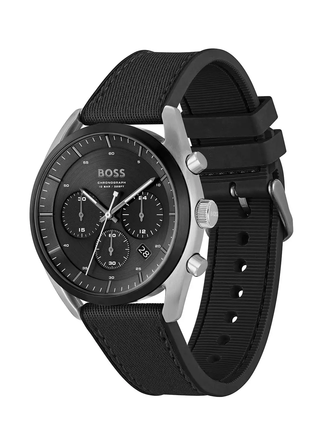 HUGO BOSS Men's Chronograph Round Shape Silicone Wrist Watch 1514091 - 44 Mm