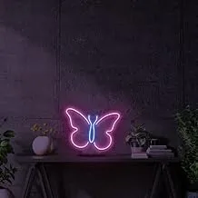 BPA Butterfly Neon Light, Kids Room, Tenderness, Insect, Multicolour, LED, 30x30 cm