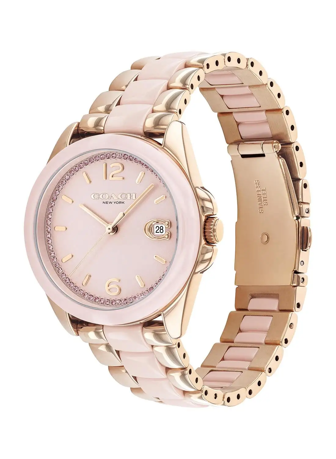 COACH Women's Analog Round Shape Stainless Steel Wrist Watch 14504188 - 36 Mm