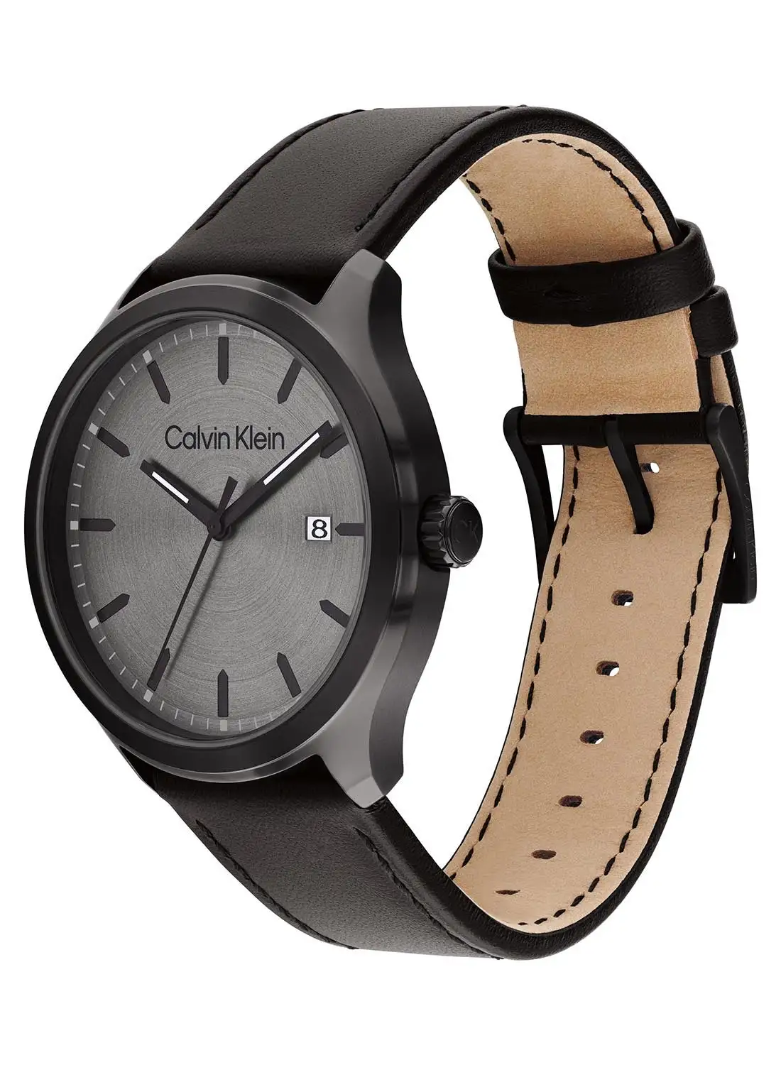 CALVIN KLEIN Men's Analog Round Shape Leather Wrist Watch 25200355 - 43 Mm