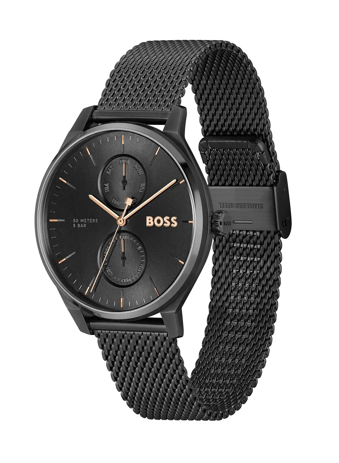 HUGO BOSS Men's Analog Round Shape Stainless Steel Wrist Watch 1514105 - 43 Mm