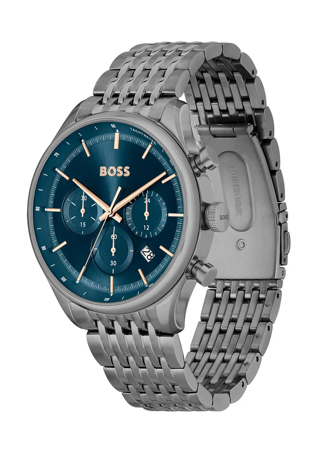 HUGO BOSS Men's Chronograph Round Shape Stainless Steel Wrist Watch 1514083 - 45 Mm