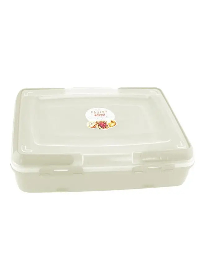 QLUX Portable Pastry Carrying Box With Handle White/Grey