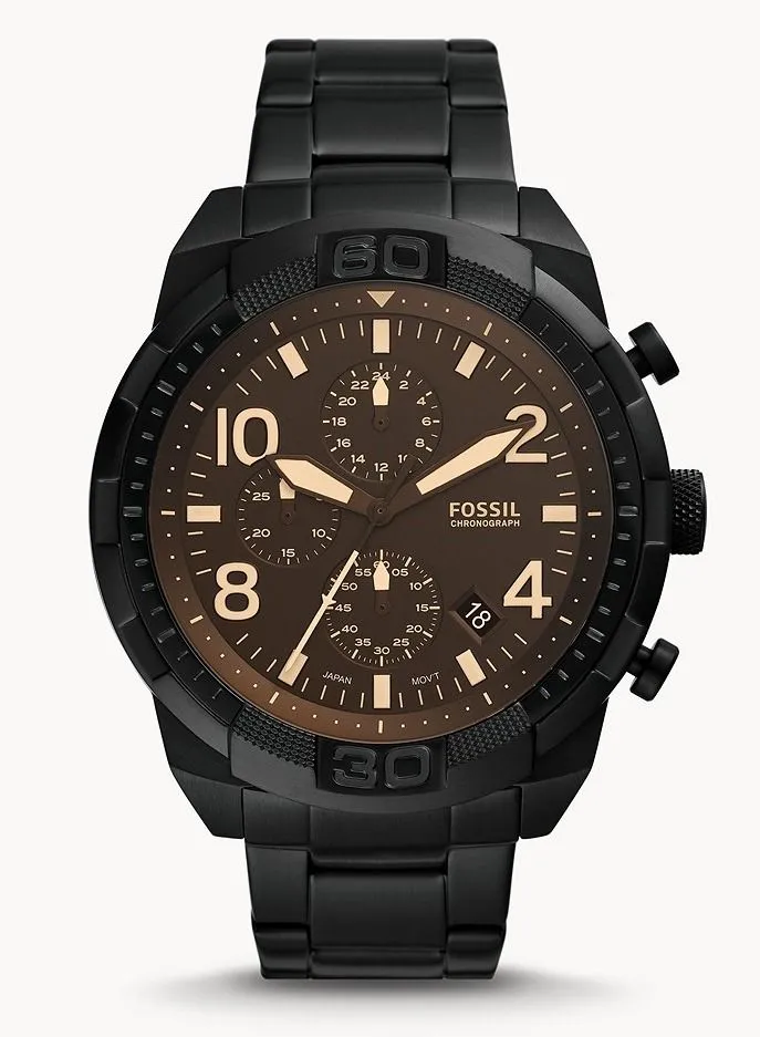 FOSSIL FOSSIL Bronson Chronograph Black Stainless Steel Watch FS5876