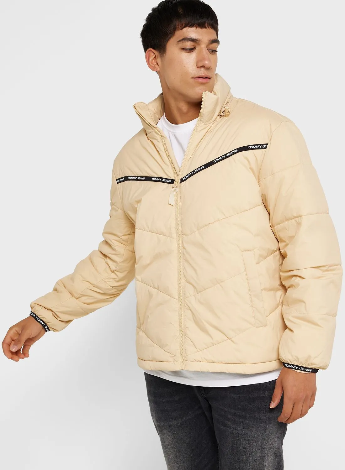 TOMMY JEANS Logo Tape Detail Puffer Jacket