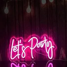 BPA Let's Party Neon Light، بار، باتي، نادي، وردي، LED، 70x25 سم