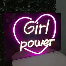 BPA Girl Power Neon Light, Girls Room, Support, Multicolour, LED, 50x40 cm