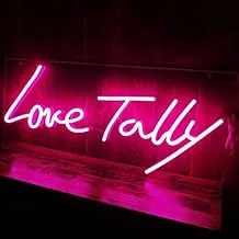 BPA Love Tally ضوء نيون، رومانسي، علاقة، حب، وردي، LED، 85x25 سم