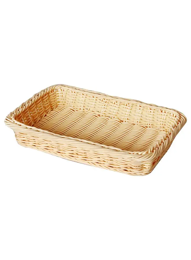 Sunnex Sunnex Heavy Duty Rectangular Polypropylene Rattan Basket C04027, 30 X 20 X 5 Cm, Beige