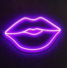 BPA Lips Neon Light, Love, Valentine, Romantic, Purple, LED, 60x30 cm