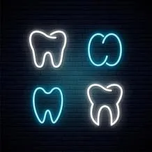 BPA Teeth Neon Light, Dentist Clinic, Dentist, Multicolour, LED, 90x90 cm