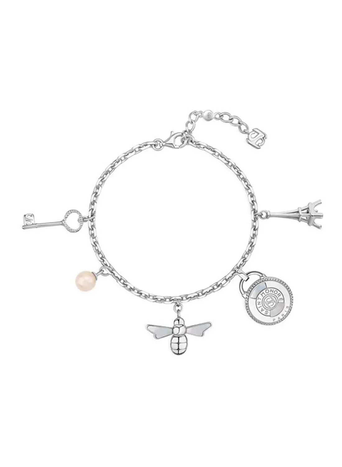 Saint Honore Paris Hanging Charms Freshwater Pearls Bracelet