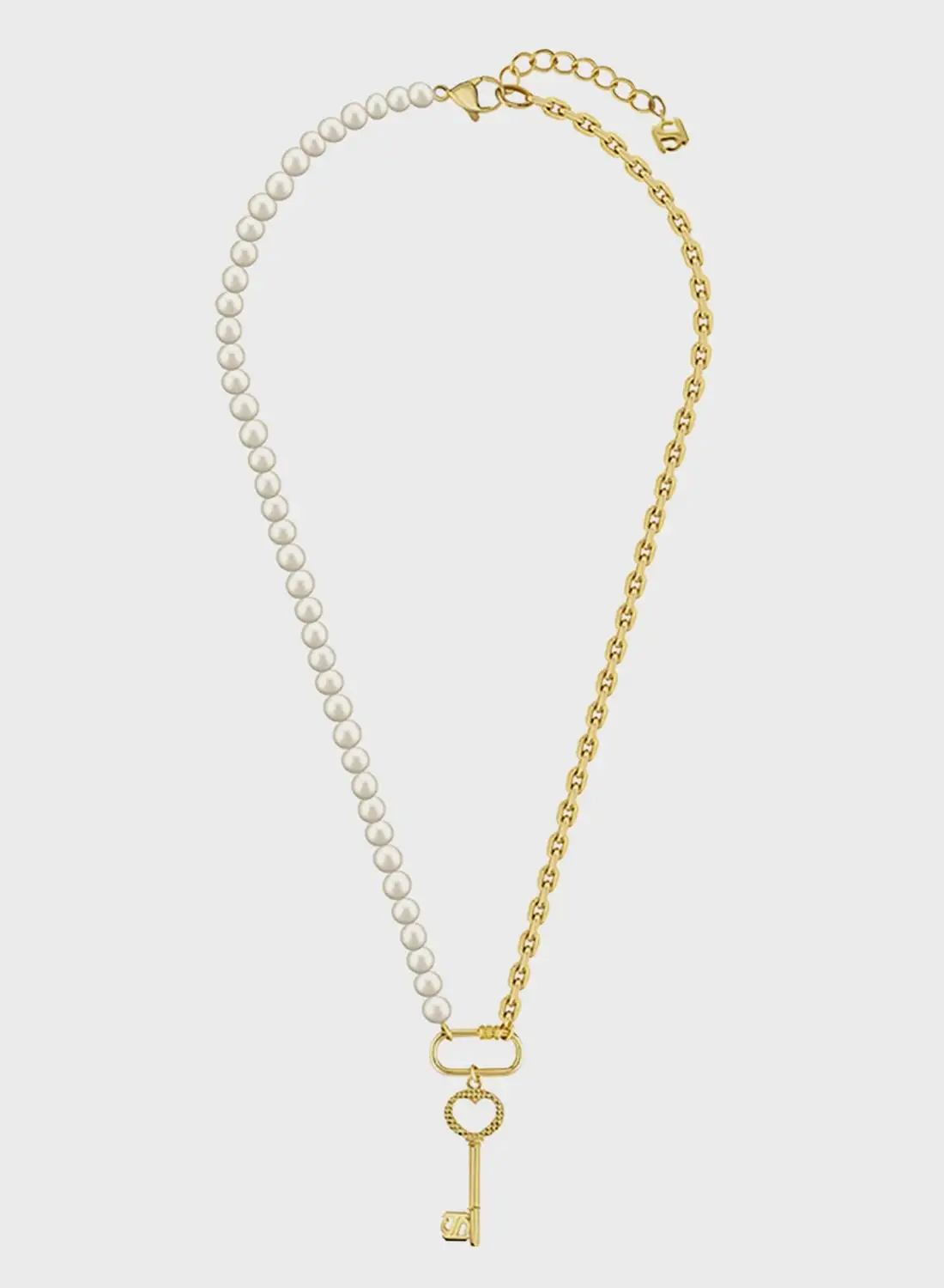 Saint Honore Paris Half Cablechain Half Frewater Pearls Necklace