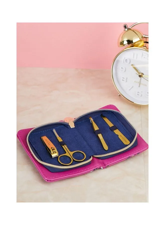 Sara Miller Stainless Steel Manicure Set Pink/Gold One Size