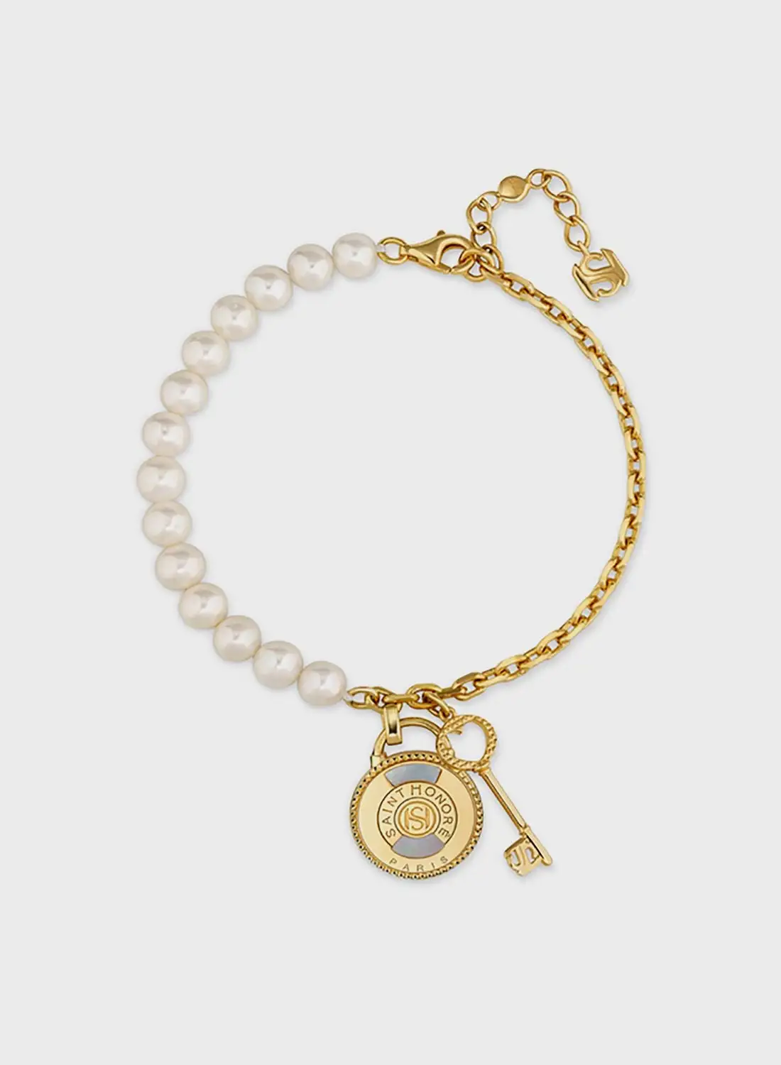 Saint Honore Paris Frewater Pearls & Cablechain Bracelet