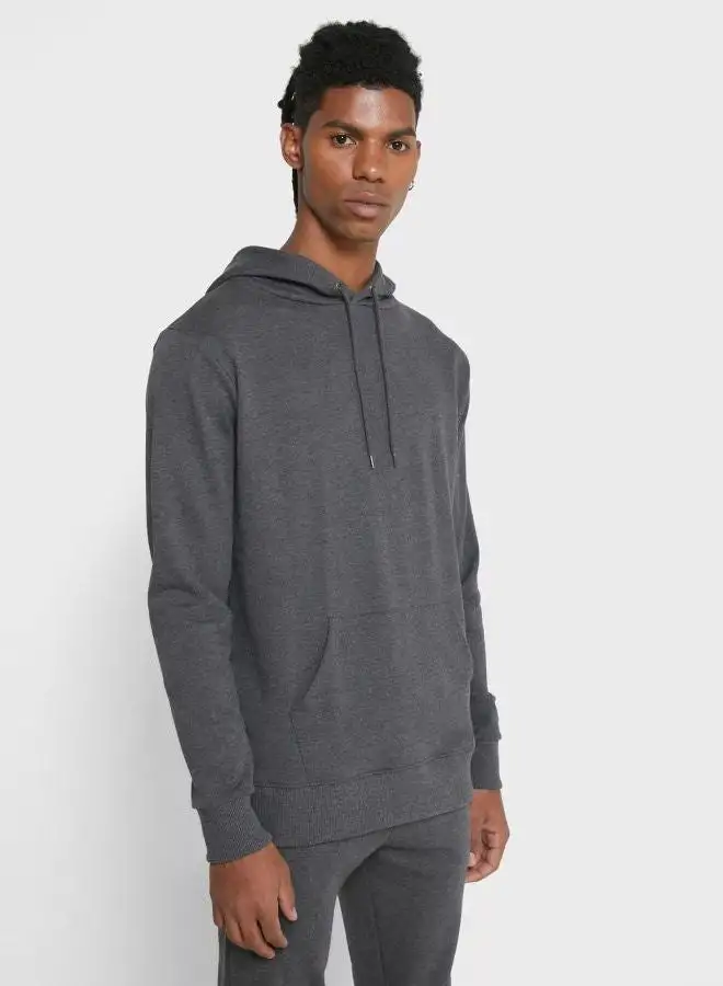 Seventy Five Basic Casual Hoodie Dark Grey