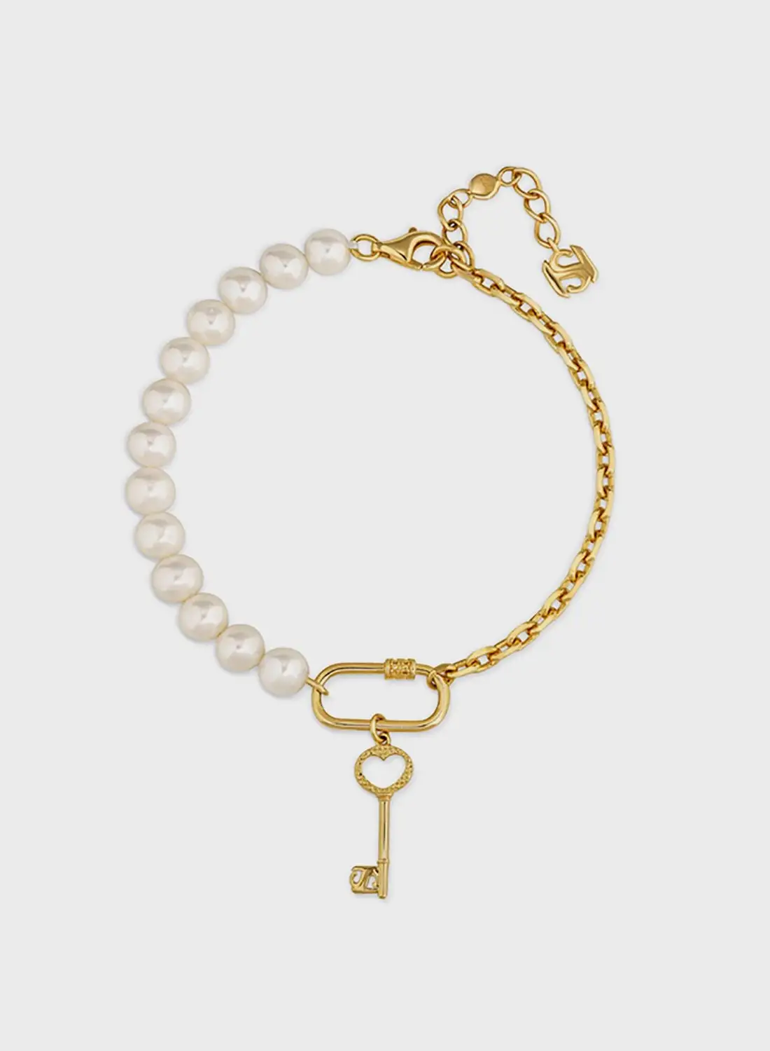 Saint Honore Paris Half Cablechain Half Pink Frewater Pearls Bracelet