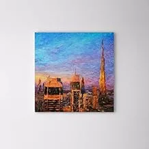 bpa City And Sky Conversation Canvas Wall Art Painting Wallart Canvas - 30X30 Cm