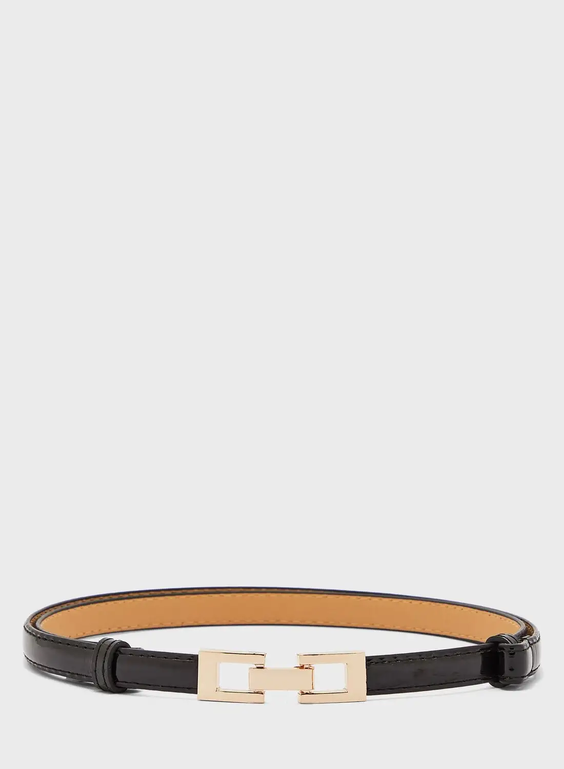 Ginger Mini Rectangle Buckle Skinny Belt