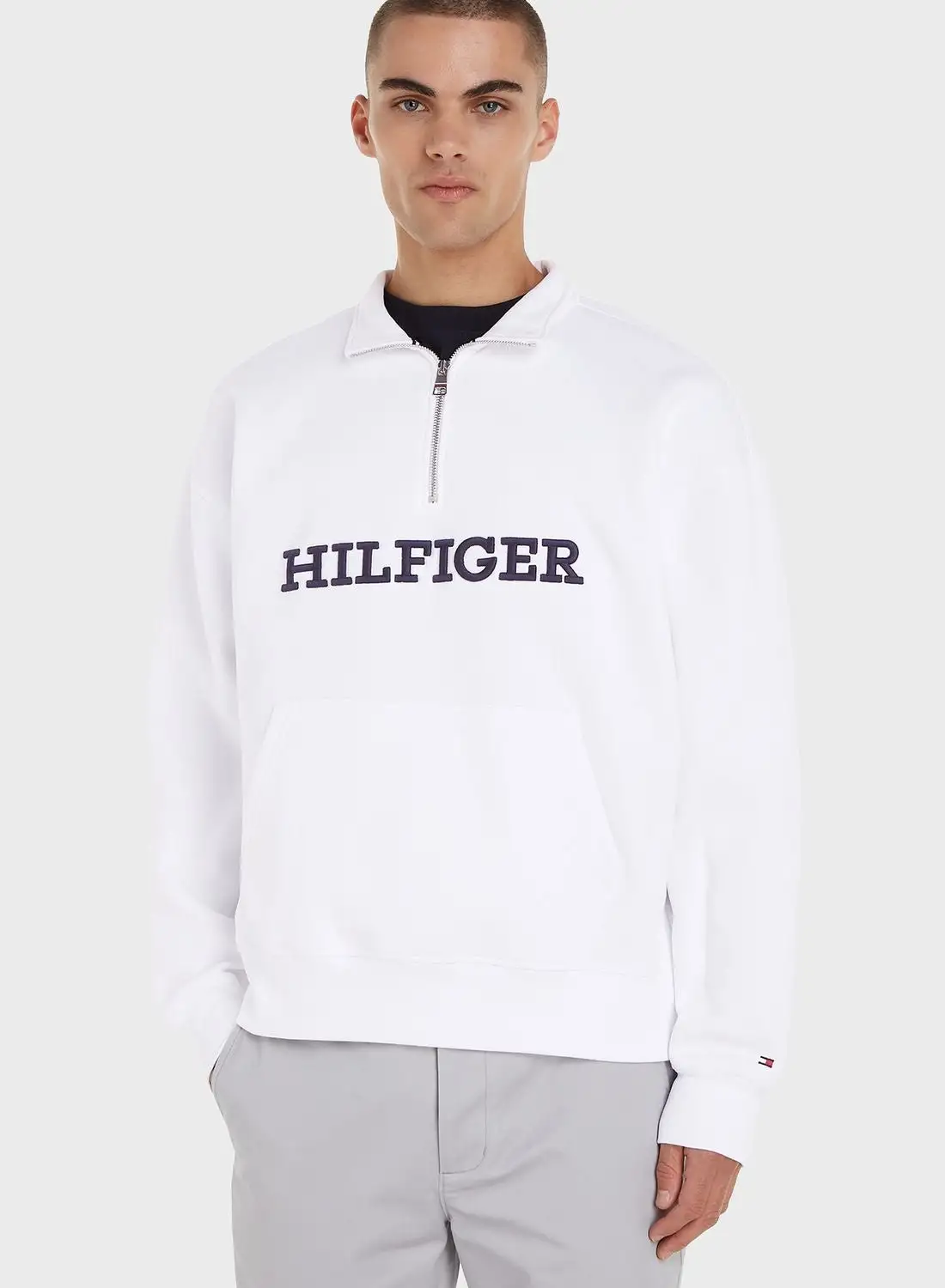 TOMMY HILFIGER Logo Half Zip Sweatshirt