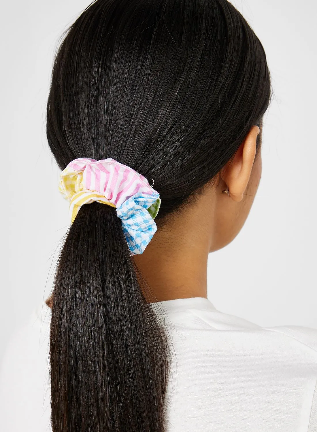 Ginger Multicolor Gingham Hair Tie Scrunchie