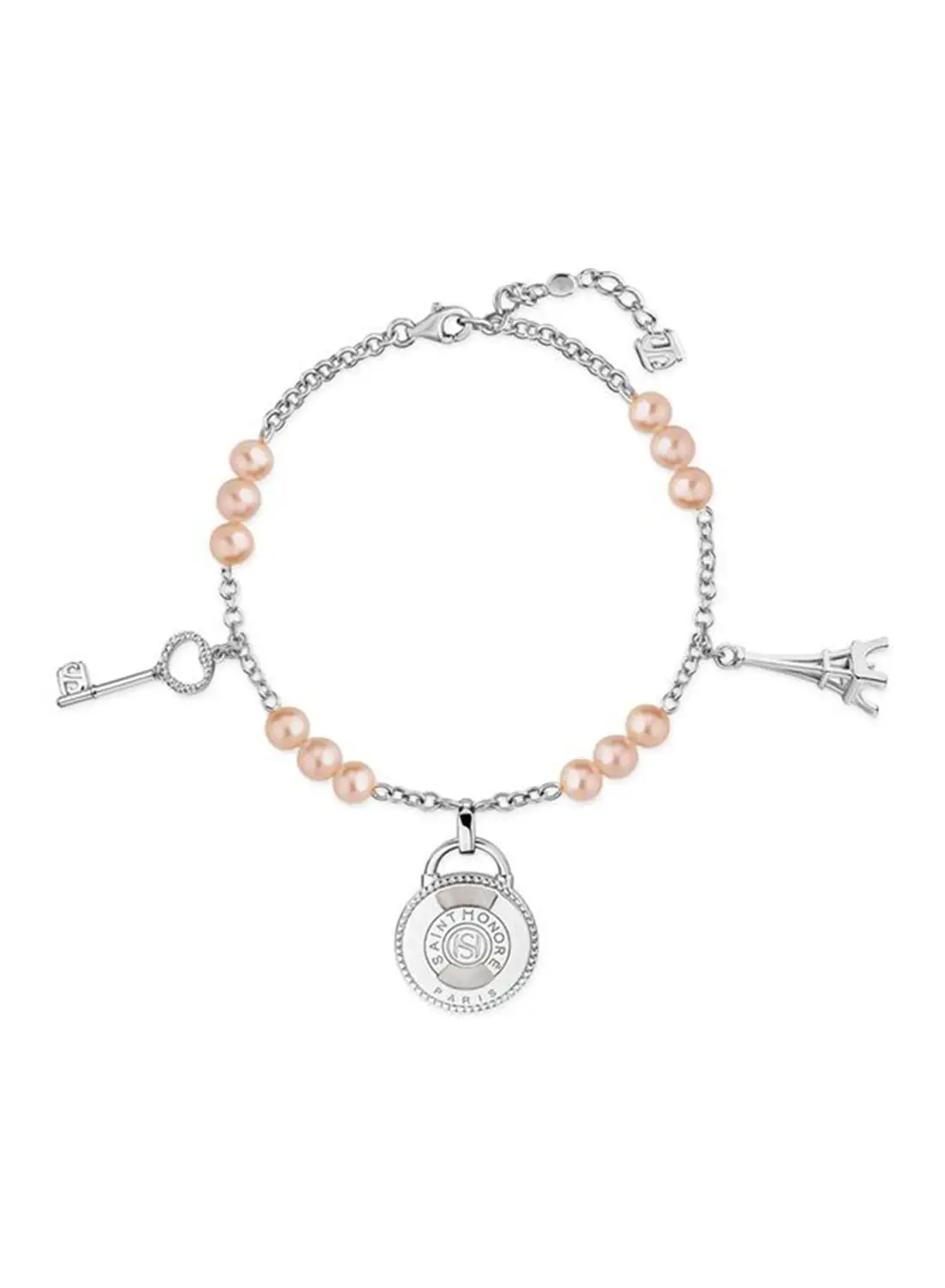 Saint Honore Paris Hanging Charms Freshwater Pearls Bracelet